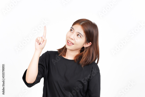 Thinking and Got a Solution of Beautiful Asian Woman Isolated On White Background