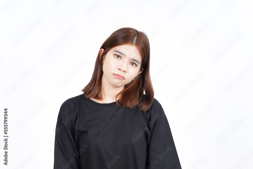 Sad Face Expression of Beautiful Asian Woman Isolated On White Background Sad Face Expression of Beautiful Asian Woman Isolated On White Background