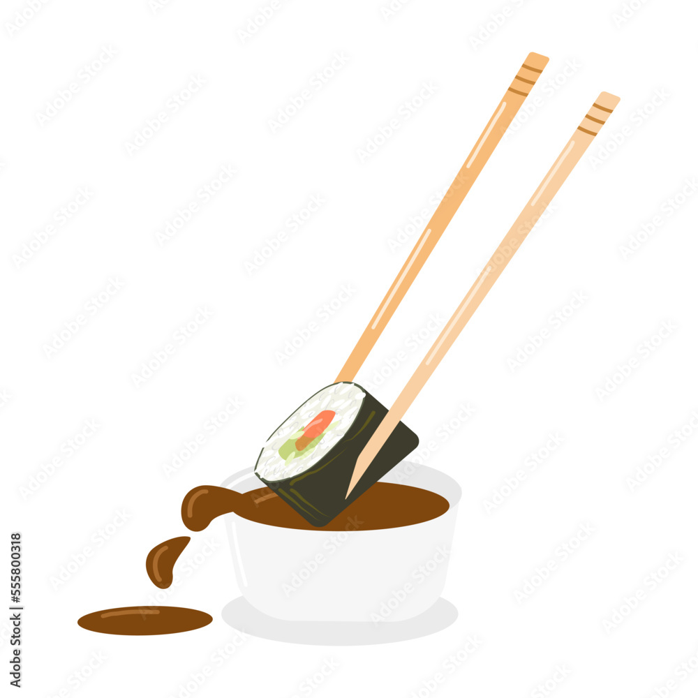 avocado rolls on bamboo rice sticks separately on sticks dipped in soy sauce avocado rolls on bamboo rice sticks separately on sticks dipped in soy sauce