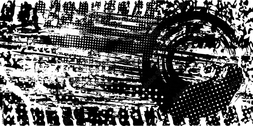 Grunge urban background. Noise destroyed banner. Distorted vector shape with a halftone dots. Distressed dirty artistic design element for print, template and background. For grungy effect Grunge urban background. Noise destroyed banner. Distorted vector shape with a halftone dots. Distressed dirty artistic design element for print, template and background. For grungy effect