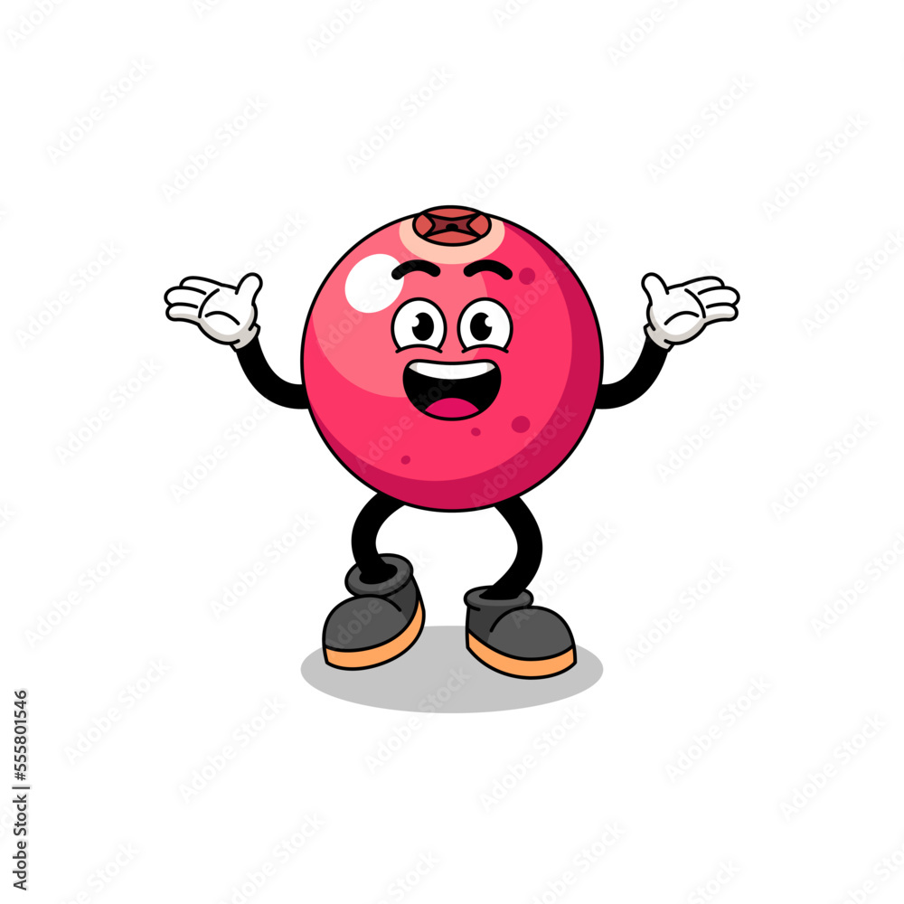 cranberry cartoon searching with happy gesture cranberry cartoon searching with happy gesture