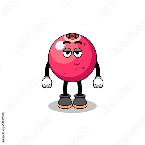 cranberry cartoon couple with shy pose