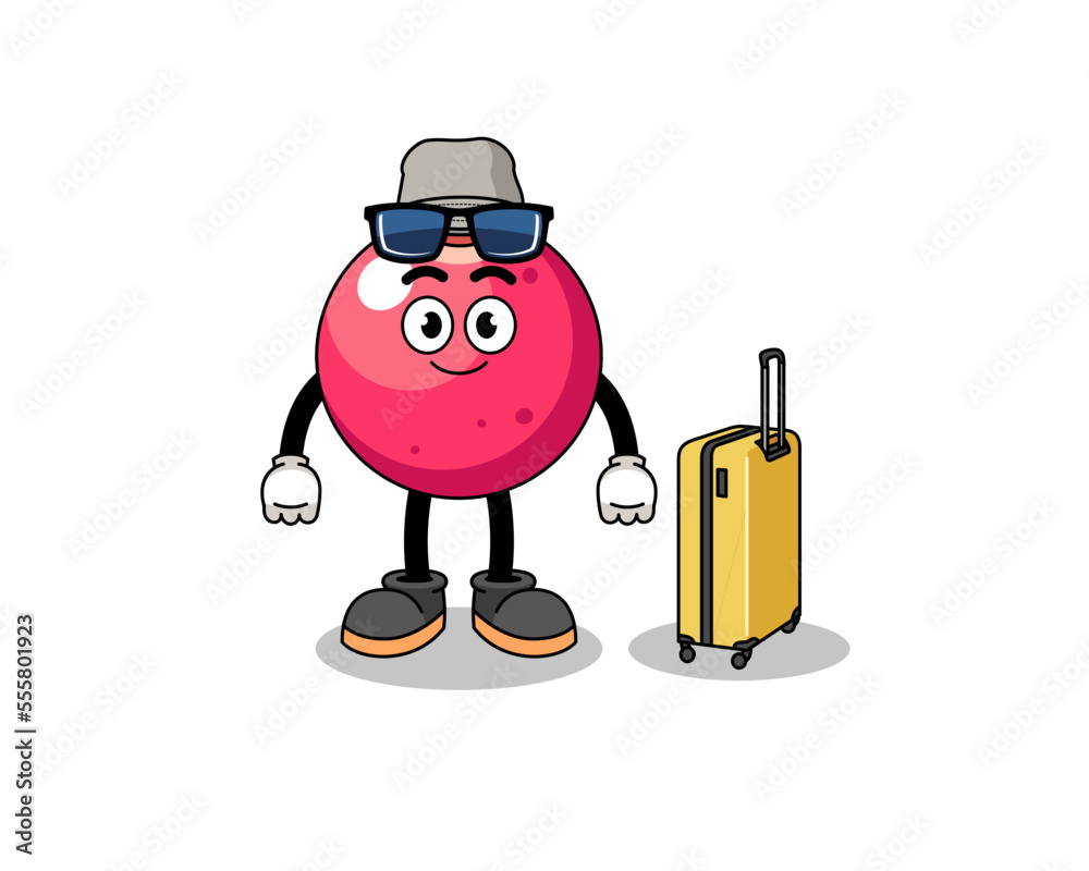 cranberry mascot doing vacation