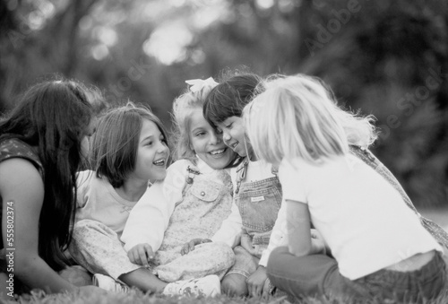 Group of Girls Talking Outdoors