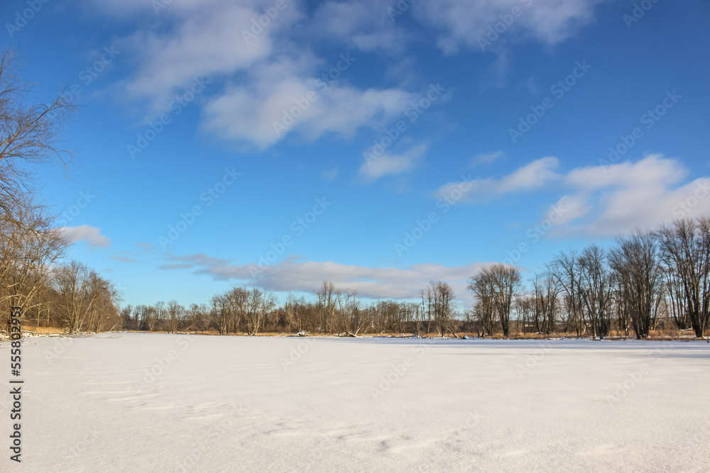 beautiful winter landscape at the ravine Petrie Island, Ottawa river beautiful winter landscape at the ravine Petrie Island, Ottawa river