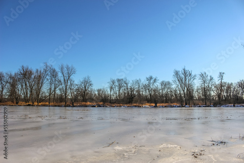 Wallpaper Mural beautiful winter landscape at the ravine Petrie Island, Ottawa river Torontodigital.ca