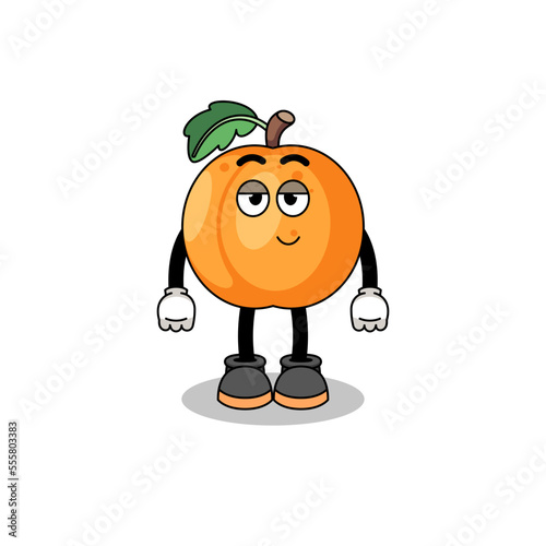 apricot cartoon couple with shy pose