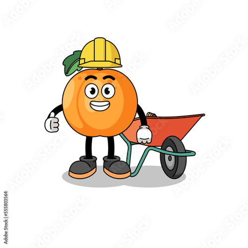 apricot cartoon as a contractor