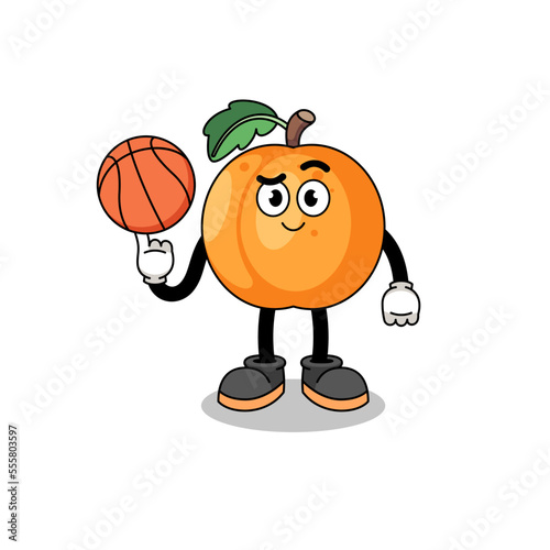 apricot illustration as a basketball player