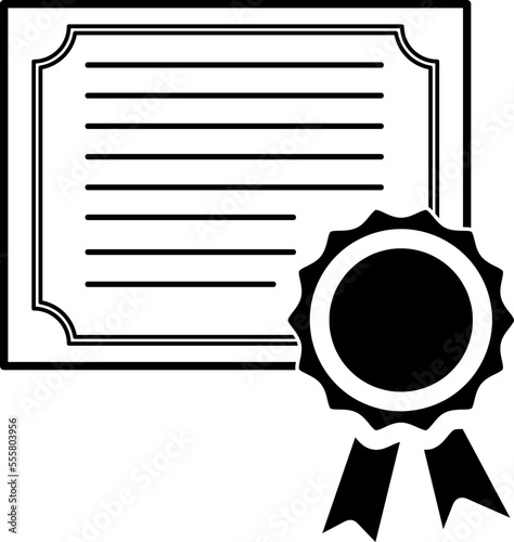 Certificate Icon Vector Design Template. Editable Stroke on white background..eps