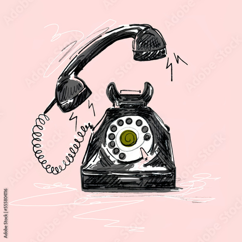 Illustration of Old Fashioned Telephone photo