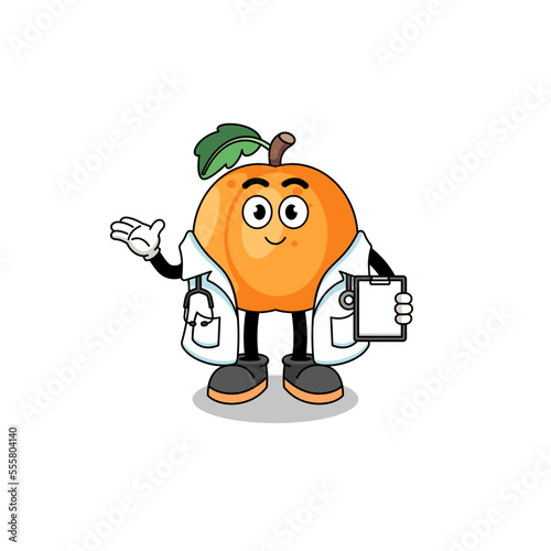 Cartoon mascot of apricot doctor