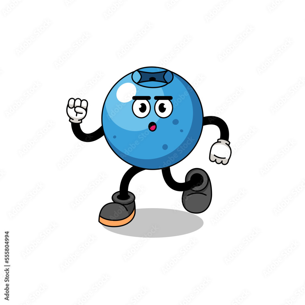 running blueberry mascot illustration running blueberry mascot illustration