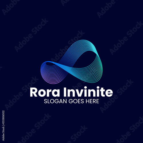 Vector Logo Illustration Infinite Gradient Colorful Style.