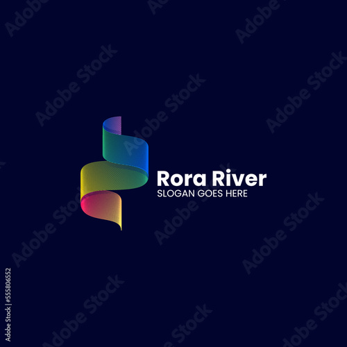 Vector Logo Illustration Abstract Gradient Colorful Style.