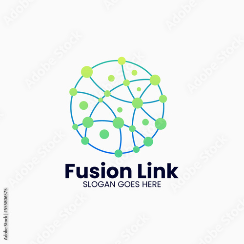 Vector Logo Illustration Abstract Gradient Colorful Style.