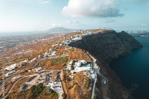 Santorini caldera cliffs