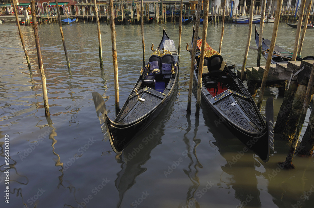 Gondolas on Grand Canal, Venice, Italy Gondolas on Grand Canal, Venice, Italy
