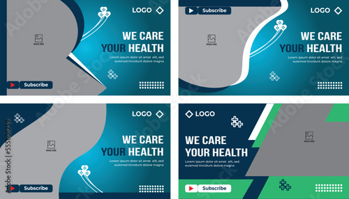 Editable Medical healthcare services provide or world health day youtube thumbnail and web banner template