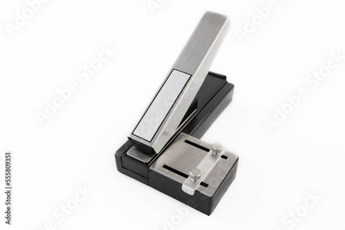 paper puncher, binder on isolated white background.