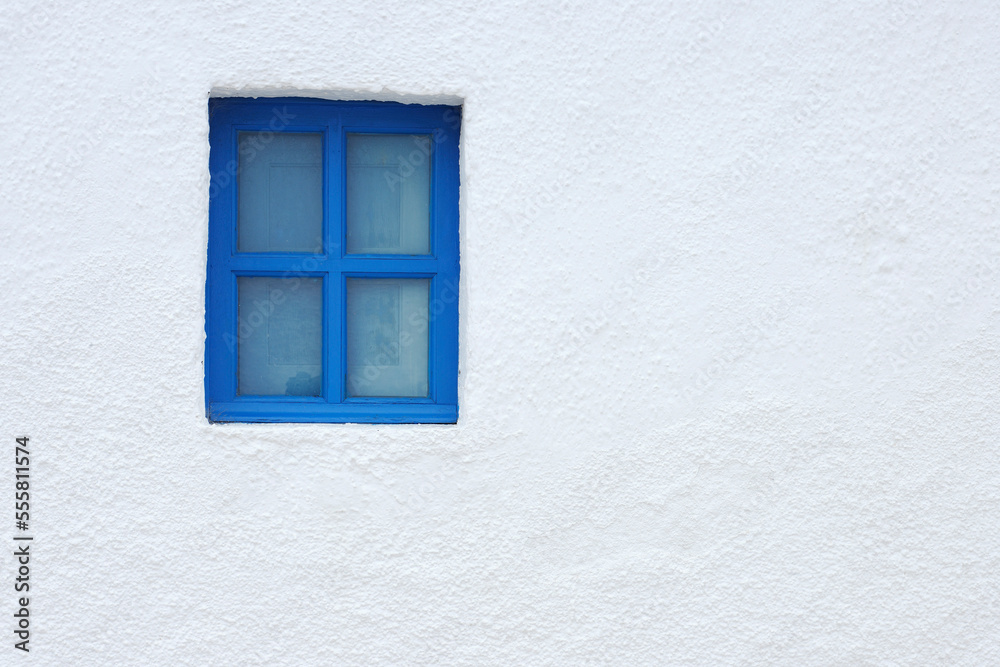 Blue Window of Church, Oia, Santorini Island, Cyclades Islands, Greek Islands, Greece Blue Window of Church, Oia, Santorini Island, Cyclades Islands, Greek Islands, Greece