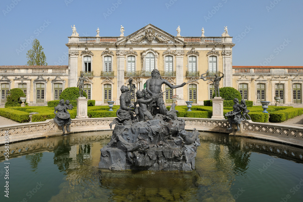 Statue of Neptune in Fountain at Palacio Nacional de Queluz, Queluz, Sintra, Lisbon, Portugal Statue of Neptune in Fountain at Palacio Nacional de Queluz, Queluz, Sintra, Lisbon, Portugal