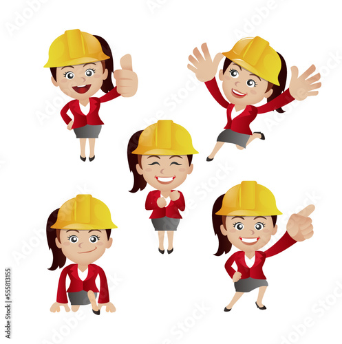 People Set - Profession - engineer with different poses
