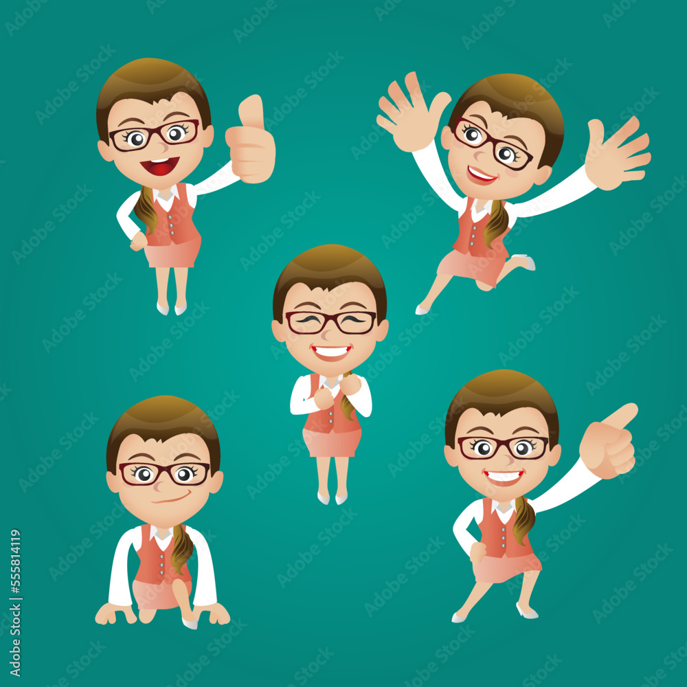 Businesswoman set Businesswoman set