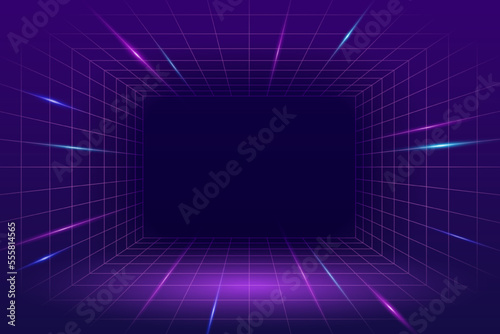 3D violet perspective background