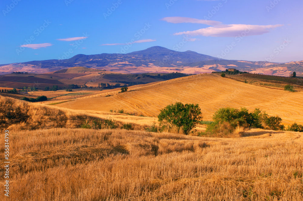Overview of rural landscape at Val d'Orcia in the Province of Siena in Tuscany, Italy Overview of rural landscape at Val d'Orcia in the Province of Siena in Tuscany, Italy