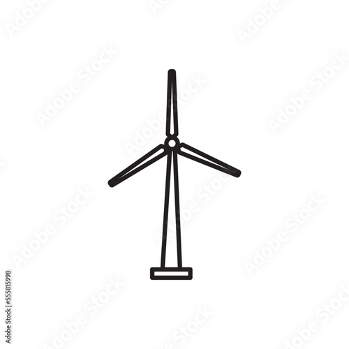 Windmill icon vector logo design template flat style