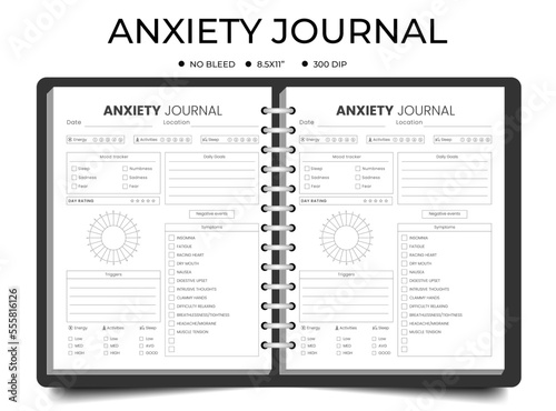 Anxiety Journal or planner logbook or notebook  photo