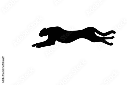 Cheetah silhouette logo  running  jumping  vector illustration