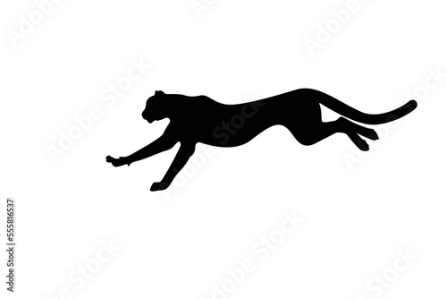 Cheetah silhouette logo  running  jumping  vector illustration