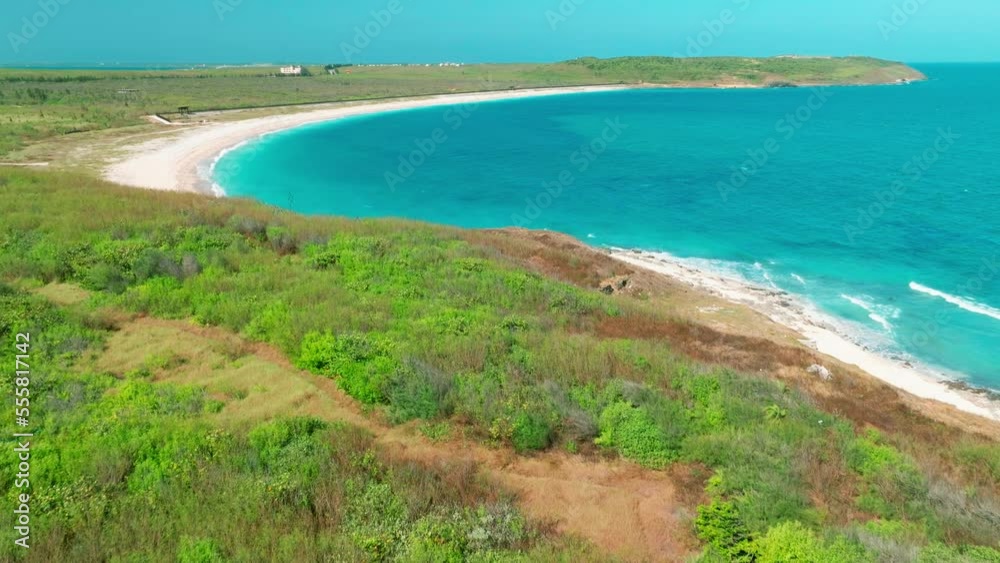 Aerial view of Baisha Beach in Penghu, Taiwan. Aerial view of Baisha Beach in Penghu, Taiwan.