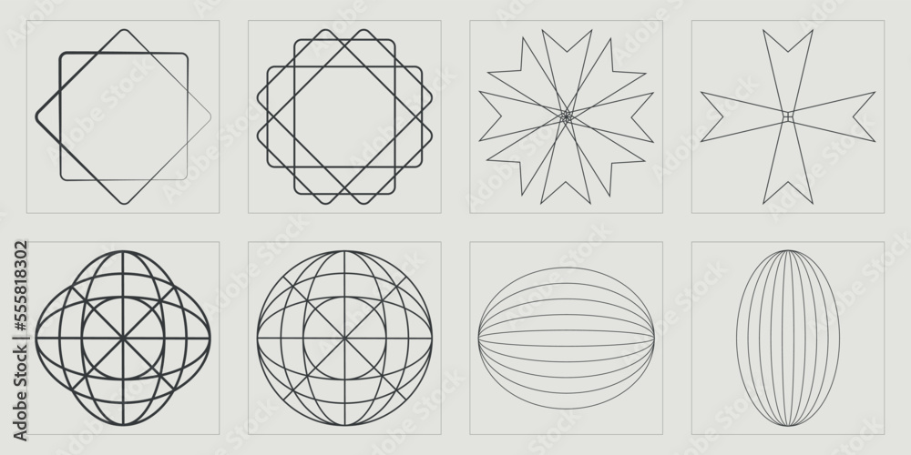 Vector set of Y2K. Retro futuristic graphic ornaments. Cyberpunk elements. Retro Futurist. Vector illustration Vector set of Y2K. Retro futuristic graphic ornaments. Cyberpunk elements. Retro Futurist. Vector illustration
