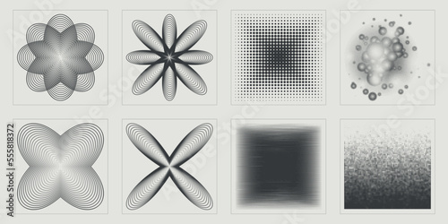Vector Graphic Assets Set. Rave psychedelic retro futuristic set. Cyberpunk elements. Anti-design. Vector illustration