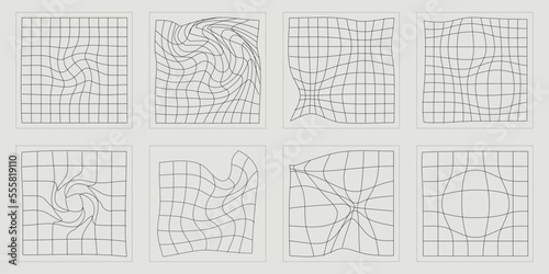 Collection of Y2K elements. Retro futuristic graphic ornaments. Objects in y2k style. Stars, starburst . Vector illustration
