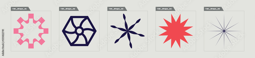 Retro futuristic elements for design. Extraordinary Graphic Assets. Modern abstract forms. Stars, starburst . Vector illustration Retro futuristic elements for design. Extraordinary Graphic Assets. Modern abstract forms. Stars, starburst . Vector illustration