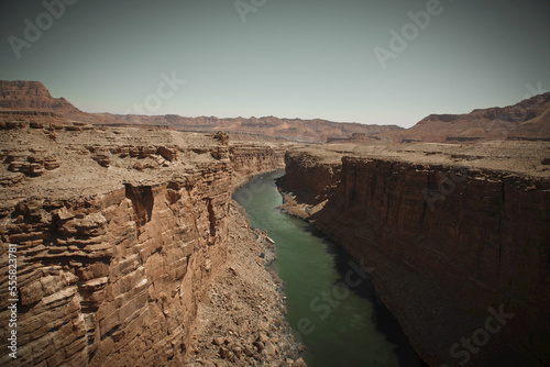 Marble Canyon and the Colorado River viewed from the Navajo Bridge, Arizona, USA
