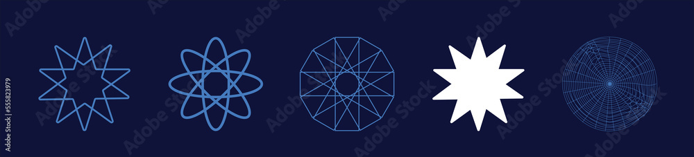 Brutalism shapes. Large set of retro objects for design. Templates for notes, posters. Anti-design. Vector illustration Brutalism shapes. Large set of retro objects for design. Templates for notes, posters. Anti-design. Vector illustration