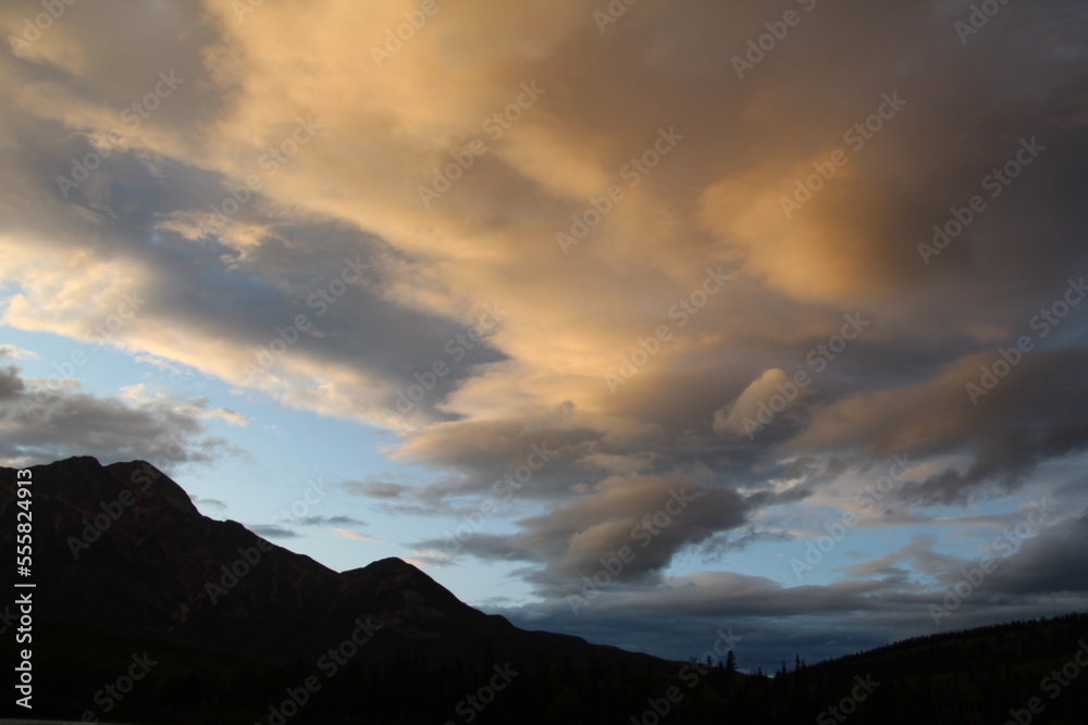 clouds over the mountains, Jasper National Park, Alberta