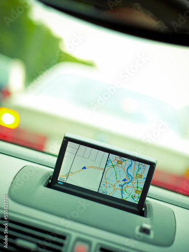 Satellite Navigation Being Used in a Car photo