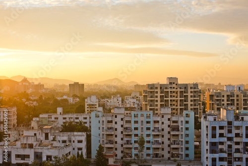 Overview of Buildings, Pune Skyline, Pune, Maharashtra, India