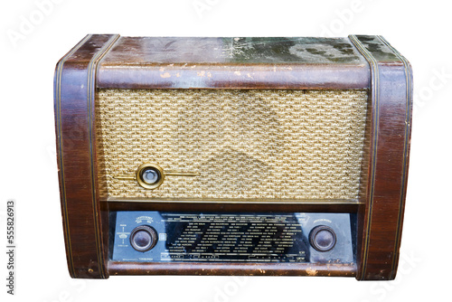 old radio isolated on white