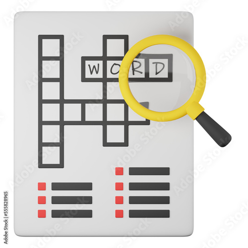 crossword puzzle 3d illustration