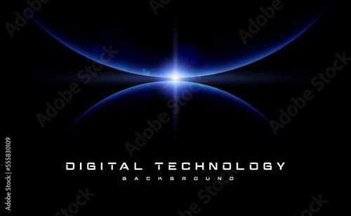Digital technology worldwide global network internet connection blue background, Abstract cyber tech futuristic planet map world, Ai big data, Innovation 5g wireless wifi future, illustration vector