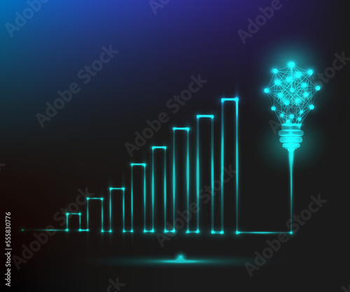 Digital business success concept vector background with various business ideas.
