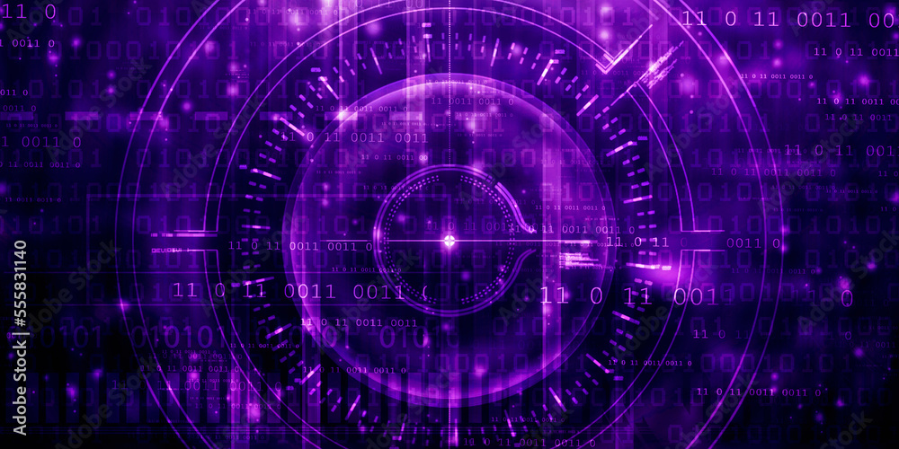 Obraz premium 2d illustration Abstract futuristic electronic circuit technology background