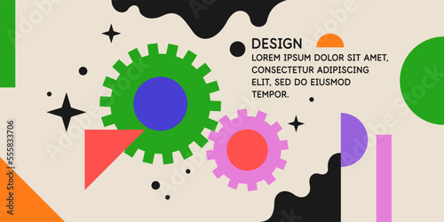 Modern geometric composition of various shapes. Illustration for design. Background in the trend chart.
